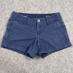 Lilly Pulitzer Navy Blue Textured The Callahan Chino‎ Shorts Women's Size 4